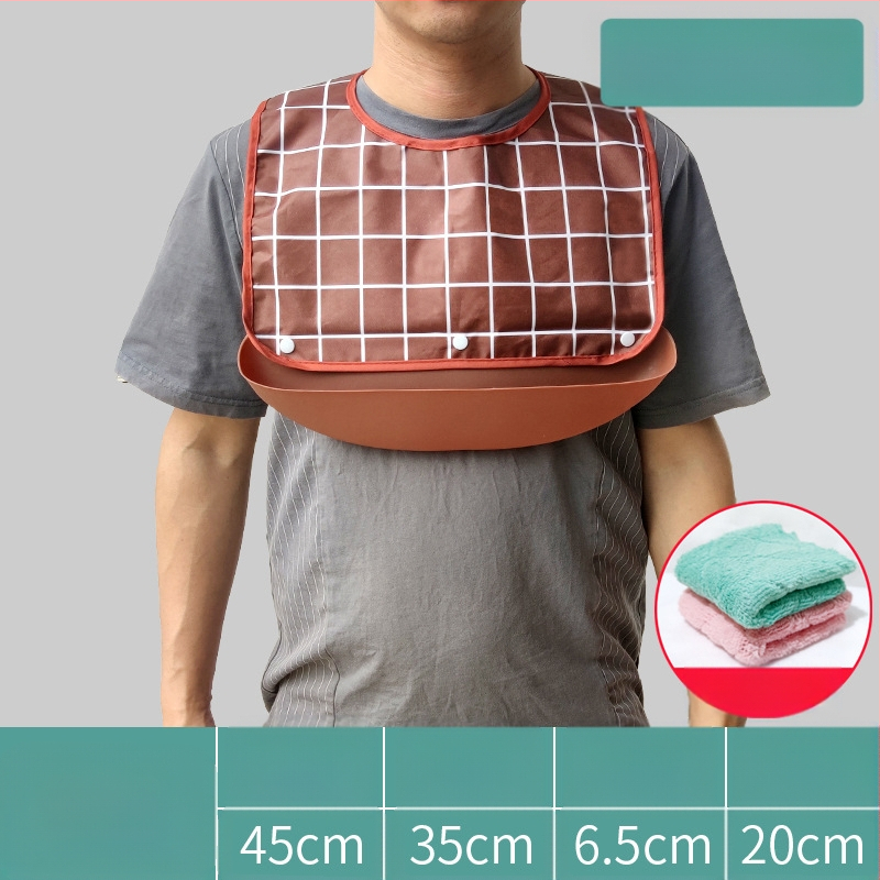 Bibs din silicon pentru adulți, impermeabil, absorbant pentru salivă