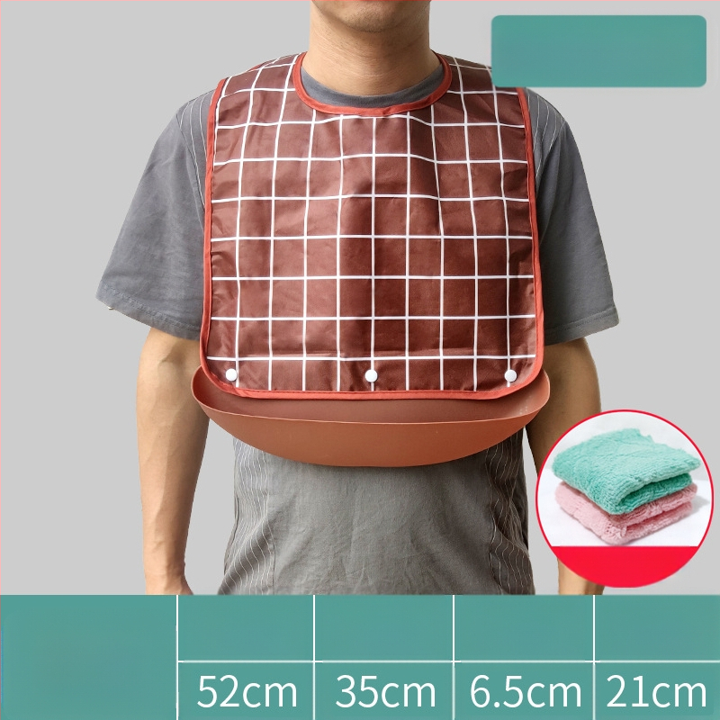 Bibs din silicon pentru adulți, impermeabil, absorbant pentru salivă