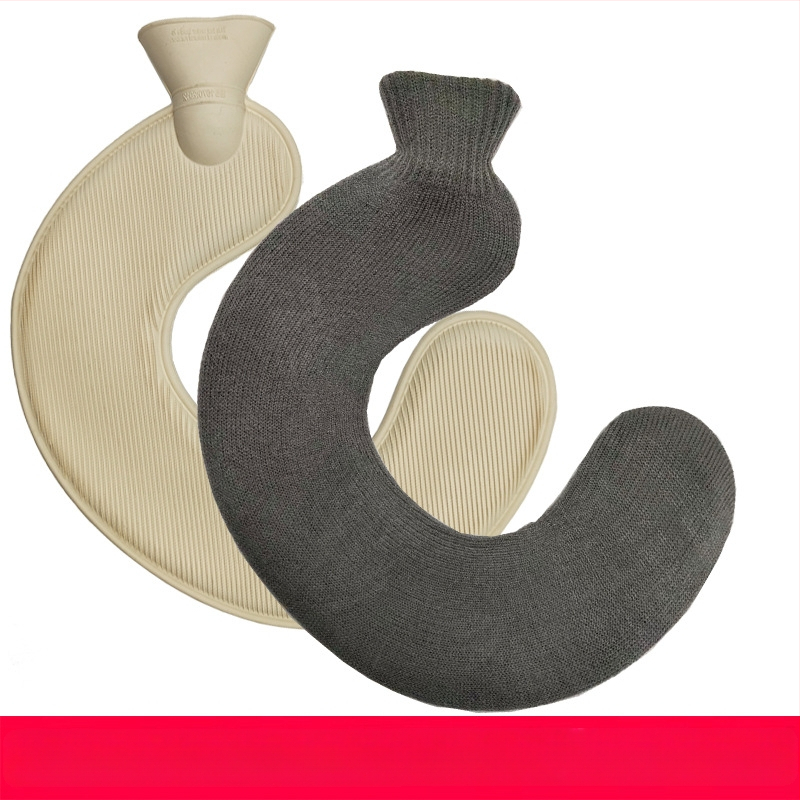 U-alakú gumiból készült forróvíz-palack a nyak számára – 450 g, vízzel töltve, kettős használat: meleg/hideg