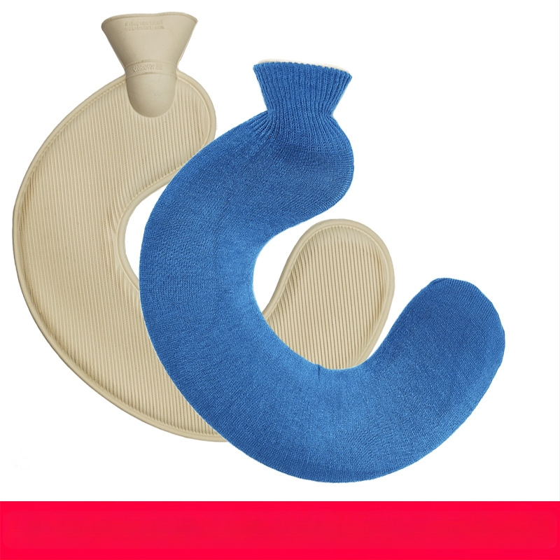 U-alakú gumiból készült forróvíz-palack a nyak számára – 450 g, vízzel töltve, kettős használat: meleg/hideg