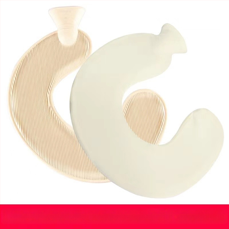 U-alakú gumiból készült forróvíz-palack a nyak számára – 450 g, vízzel töltve, kettős használat: meleg/hideg