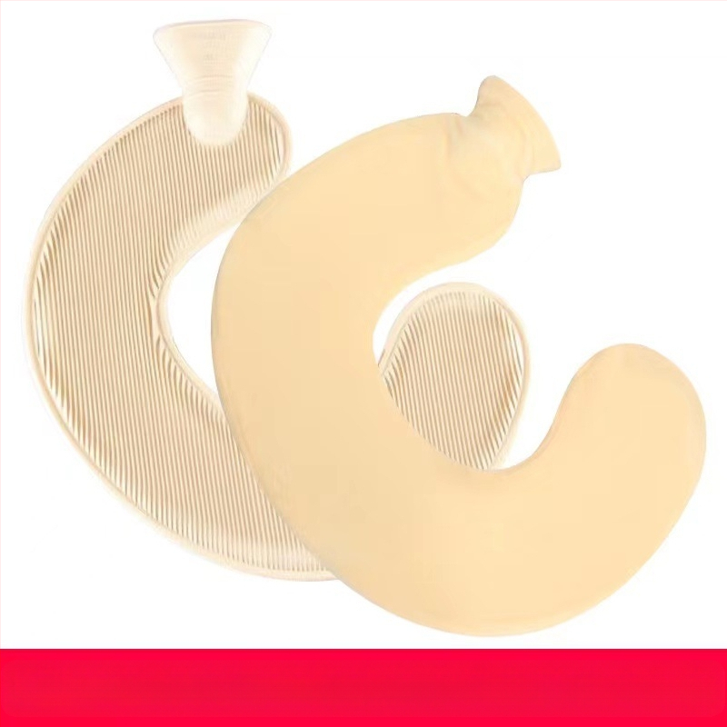 U-alakú gumiból készült forróvíz-palack a nyak számára – 450 g, vízzel töltve, kettős használat: meleg/hideg