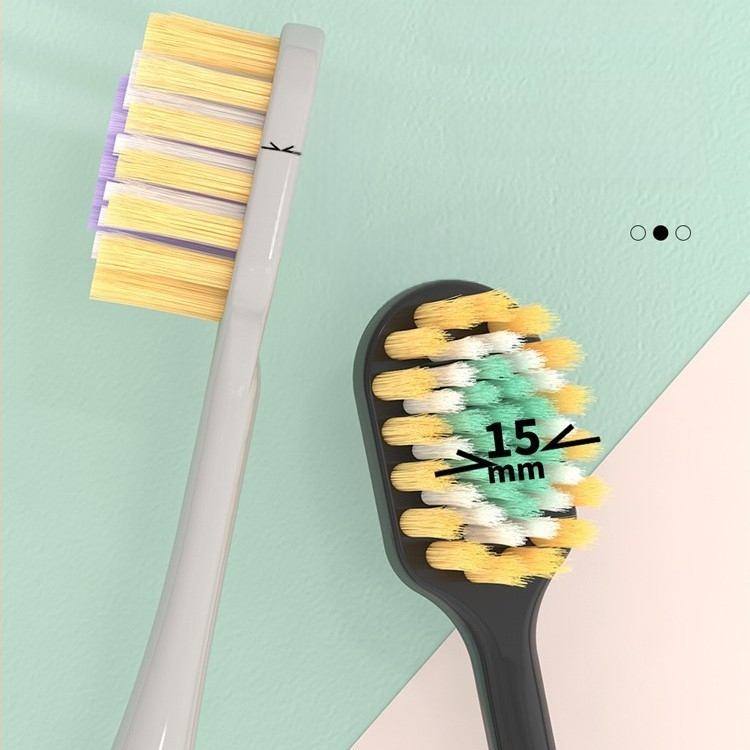 Зъбна четка с широка глава и меки четинки (ръчна, за възрастни, многоразова)