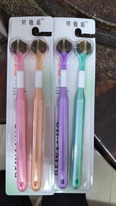 Beiyano U-образна четка за зъби с три страни и меки влакна, комплект от 4 бр., модел 009, за възрастни