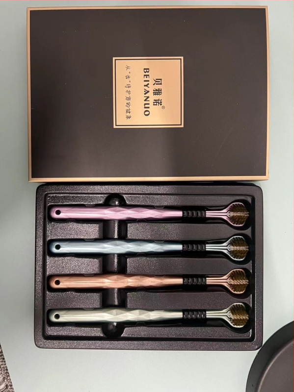 Beiyano U-образна четка за зъби с три страни и меки влакна, комплект от 4 бр., модел 009, за възрастни