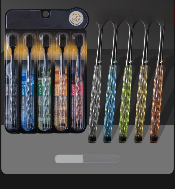 Beiyano U-образна четка за зъби с три страни и меки влакна, комплект от 4 бр., модел 009, за възрастни