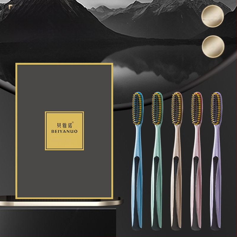 Beiyano U-образна четка за зъби с три страни и меки влакна, комплект от 4 бр., модел 009, за възрастни