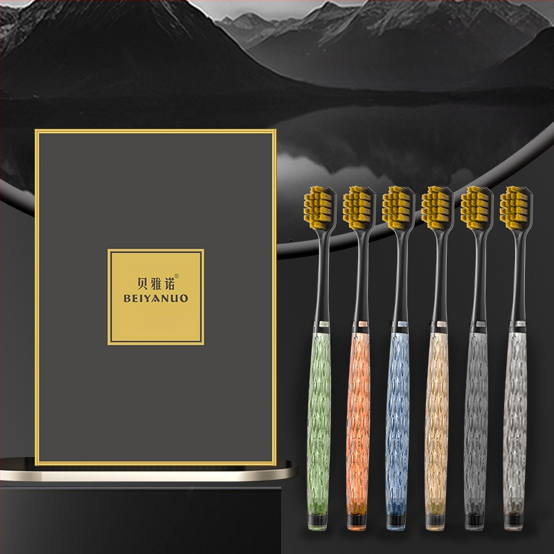 Beiyano U-образна четка за зъби с три страни и меки влакна, комплект от 4 бр., модел 009, за възрастни