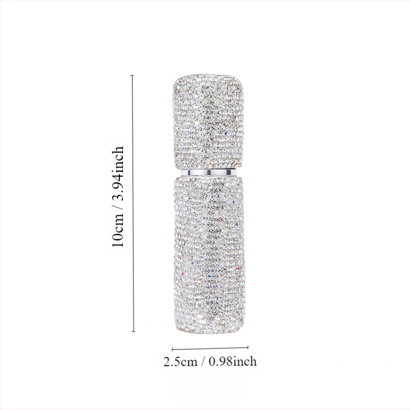 Klaasist parfüümipudel diamentidega inkrustatsiooniga ja pihustiga – reisi suuruses, Shangchuang