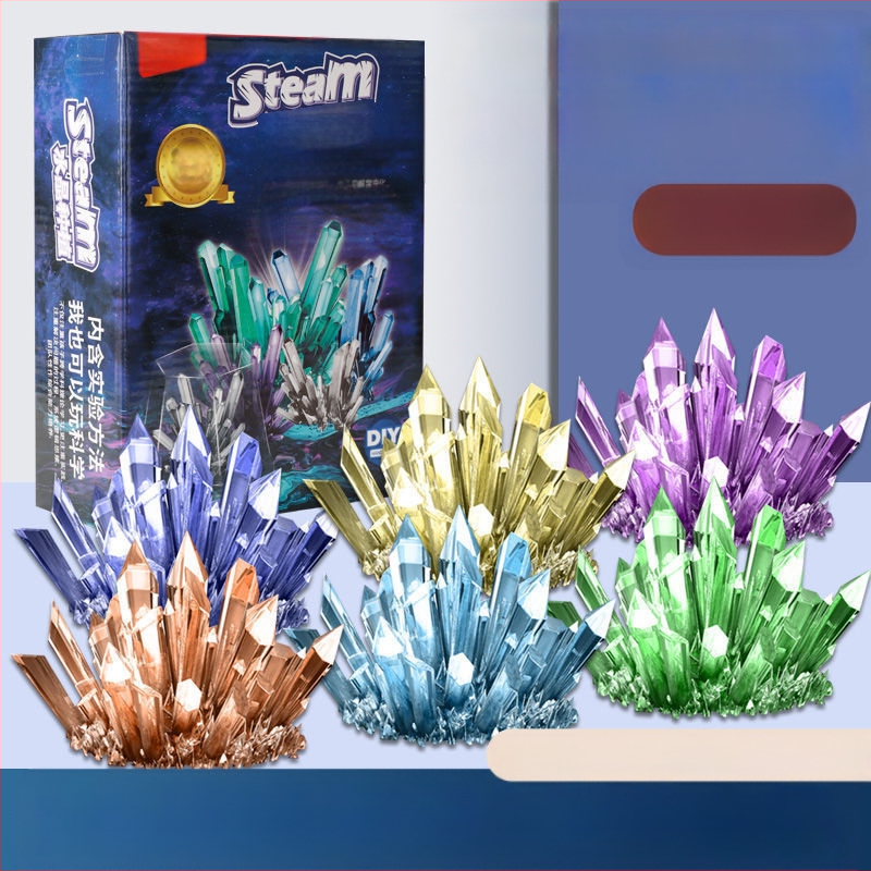 Kristalų auginimo rinkinys vaikams – įdomus mokslinis žaislas, DIY, kristalai, kurie auga patys, dovana, įpakavimas: popierinė dėžutė, nuo 14 metų