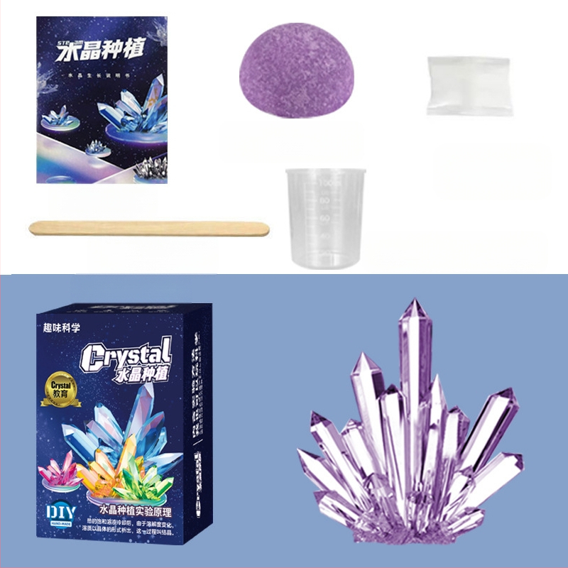 Kristalų auginimo rinkinys vaikams – įdomus mokslinis žaislas, DIY, kristalai, kurie auga patys, dovana, įpakavimas: popierinė dėžutė, nuo 14 metų