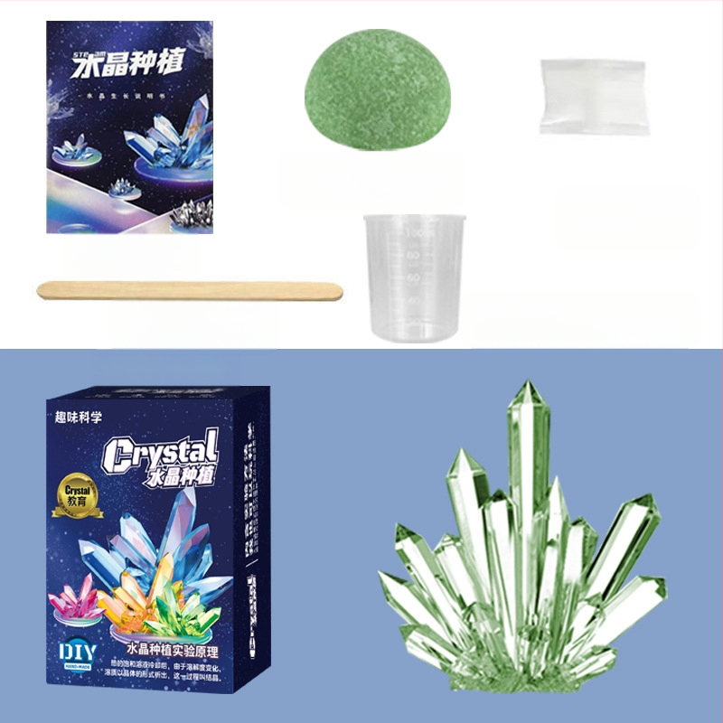 Kristalų auginimo rinkinys vaikams – įdomus mokslinis žaislas, DIY, kristalai, kurie auga patys, dovana, įpakavimas: popierinė dėžutė, nuo 14 metų
