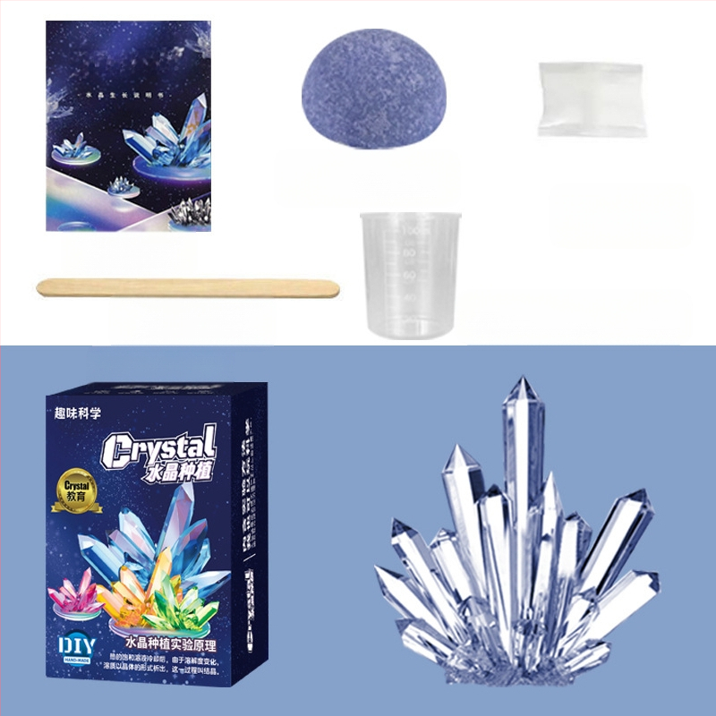 Kristalų auginimo rinkinys vaikams – įdomus mokslinis žaislas, DIY, kristalai, kurie auga patys, dovana, įpakavimas: popierinė dėžutė, nuo 14 metų
