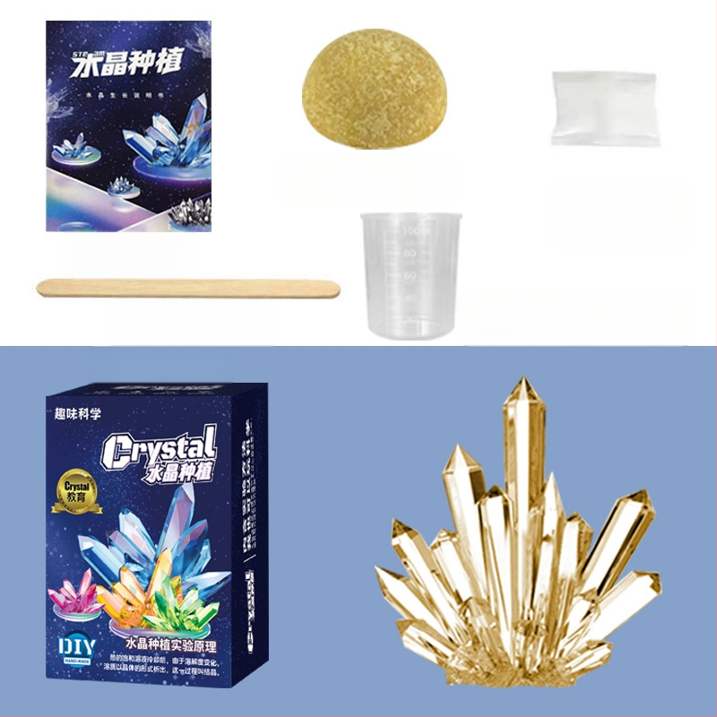 Kristalų auginimo rinkinys vaikams – įdomus mokslinis žaislas, DIY, kristalai, kurie auga patys, dovana, įpakavimas: popierinė dėžutė, nuo 14 metų