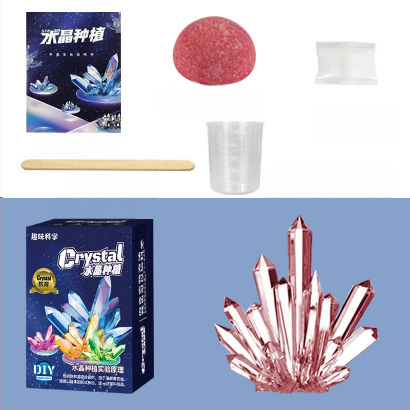 Kristalų auginimo rinkinys vaikams – įdomus mokslinis žaislas, DIY, kristalai, kurie auga patys, dovana, įpakavimas: popierinė dėžutė, nuo 14 metų