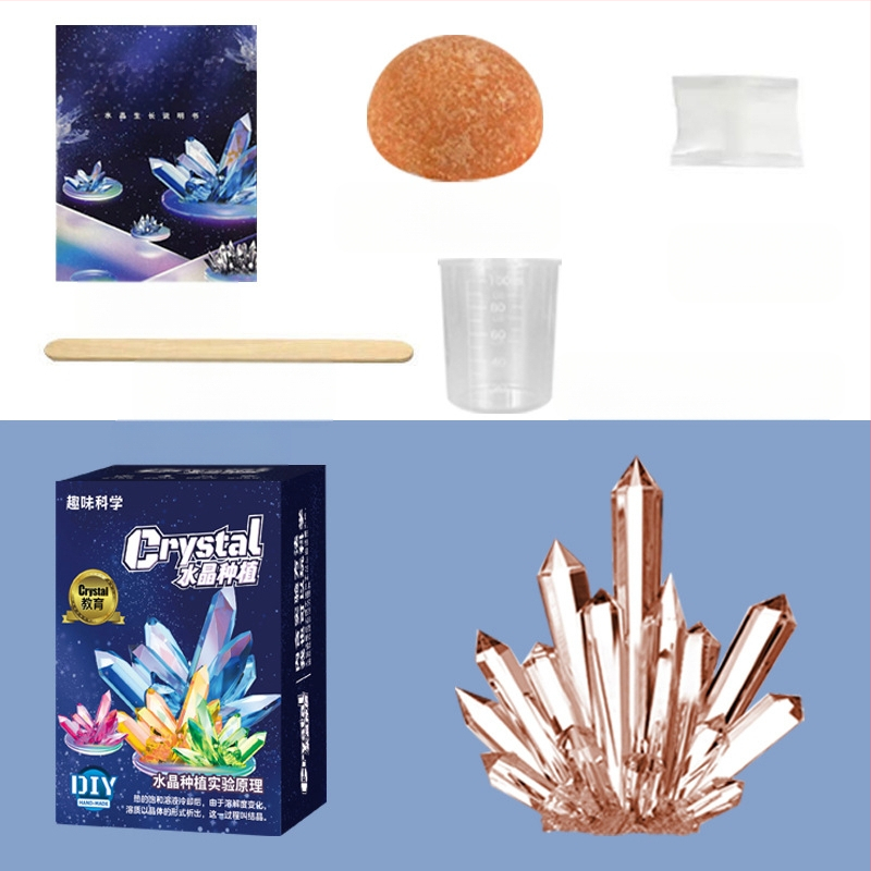 Kristalų auginimo rinkinys vaikams – įdomus mokslinis žaislas, DIY, kristalai, kurie auga patys, dovana, įpakavimas: popierinė dėžutė, nuo 14 metų