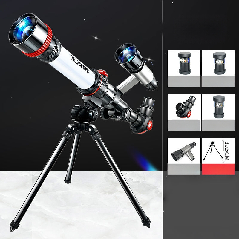 Vaikų įžanginis aukštos raiškos astronominis teleskopas žvaigždžių stebėjimo moksliniam komplektui, 7–14 metų, daugiafunkcis, be elektros