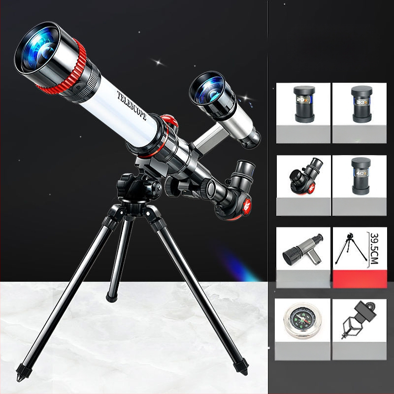 Vaikų įžanginis aukštos raiškos astronominis teleskopas žvaigždžių stebėjimo moksliniam komplektui, 7–14 metų, daugiafunkcis, be elektros