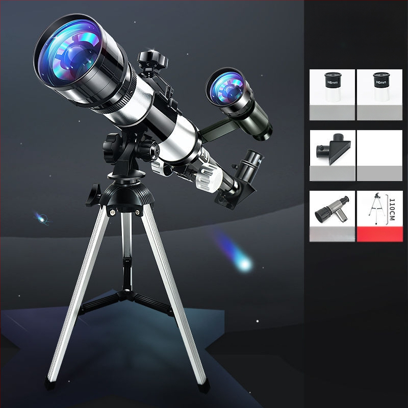 Vaikų įžanginis aukštos raiškos astronominis teleskopas žvaigždžių stebėjimo moksliniam komplektui, 7–14 metų, daugiafunkcis, be elektros