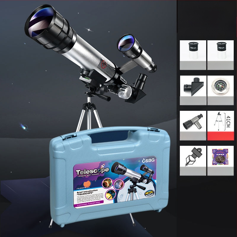 Vaikų įžanginis aukštos raiškos astronominis teleskopas žvaigždžių stebėjimo moksliniam komplektui, 7–14 metų, daugiafunkcis, be elektros