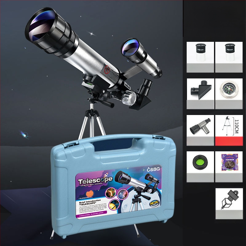 Vaikų įžanginis aukštos raiškos astronominis teleskopas žvaigždžių stebėjimo moksliniam komplektui, 7–14 metų, daugiafunkcis, be elektros