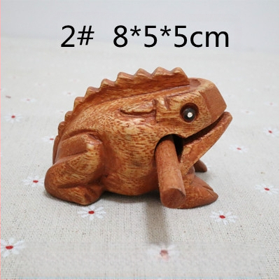 Figurină decorativă din lemn: broscă, sculptură manuală, lemn masiv, gravură, jucărie sonoră