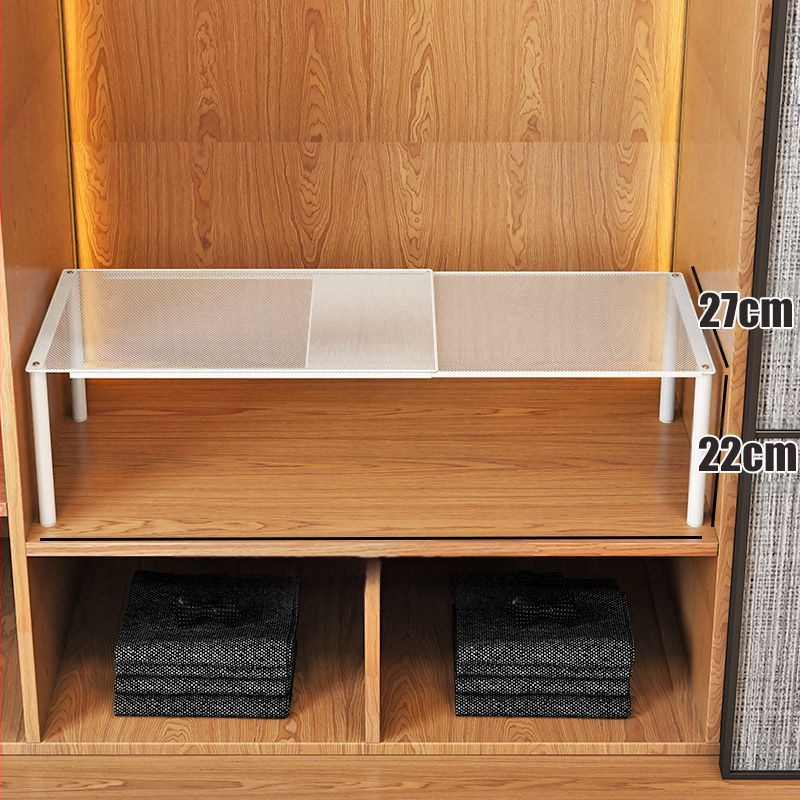 Kinyúló szekrény két polccal ruhatároláshoz – szénacél, egyszerű modern stílus, padlóra szerelés