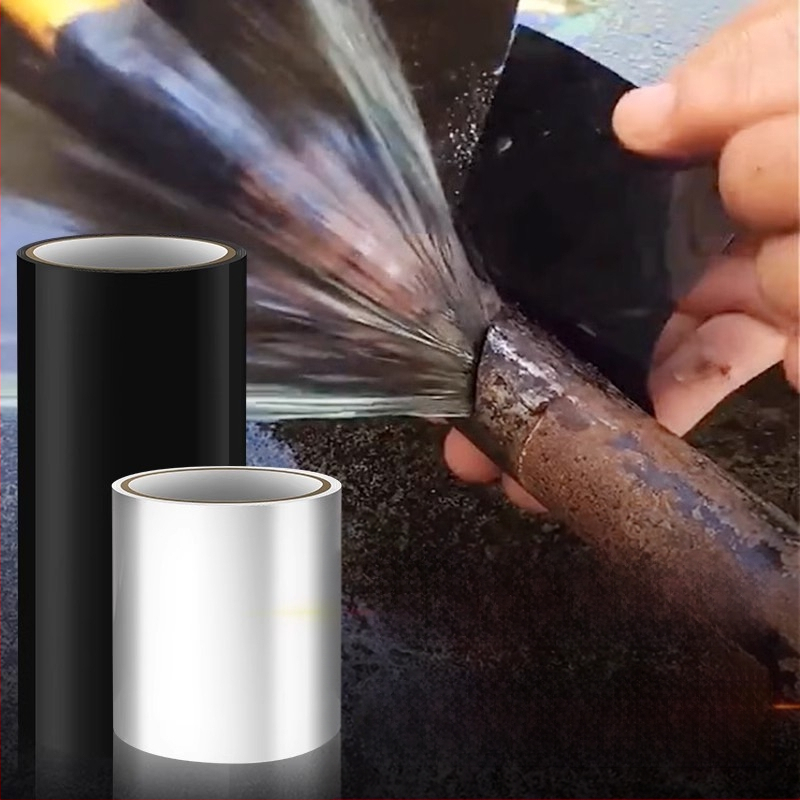 PVC csőszivárgás javító vízálló szalag, fürdőszoba és konyha, réteges tekercs formában, 500% hosszabbítás, papírcső mag, erős vízálló ragasztó