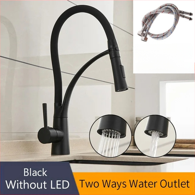 Kuchynský miešací kohút na horúcu a studenú vodu, meď, brúsený povrch, keramický diskový ventil, zvislá inštalácia, model 7664, WANFAN