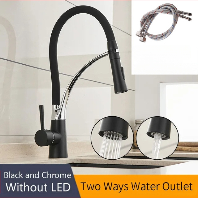 Kuchynský miešací kohút na horúcu a studenú vodu, meď, brúsený povrch, keramický diskový ventil, zvislá inštalácia, model 7664, WANFAN