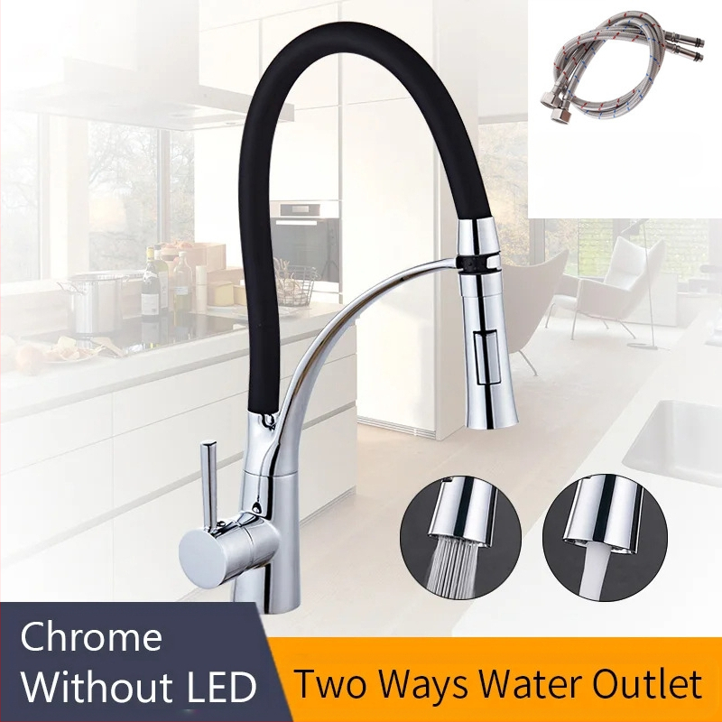 Kuchynský miešací kohút na horúcu a studenú vodu, meď, brúsený povrch, keramický diskový ventil, zvislá inštalácia, model 7664, WANFAN