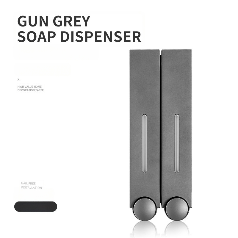 Стенно монтиран дозатор за сапун с ръчно натискане, ABS, инжекционно формован, модерен минималистичен дизайн.