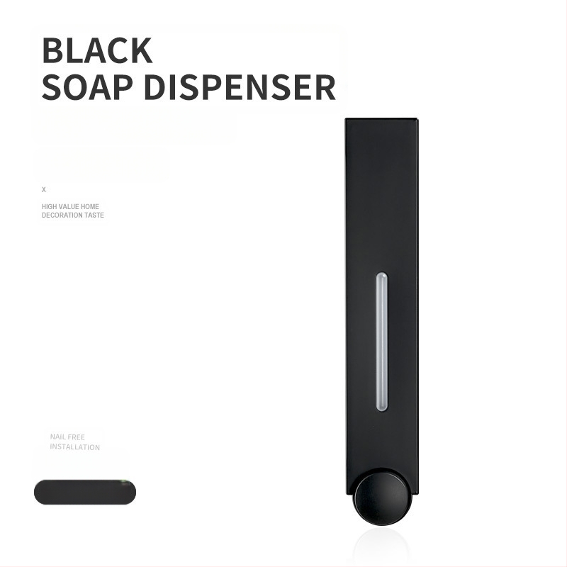 Стенно монтиран дозатор за сапун с ръчно натискане, ABS, инжекционно формован, модерен минималистичен дизайн.