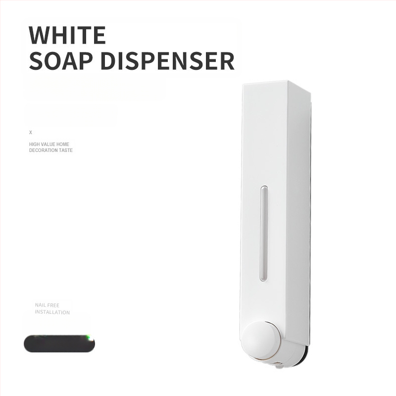 Стенно монтиран дозатор за сапун с ръчно натискане, ABS, инжекционно формован, модерен минималистичен дизайн.