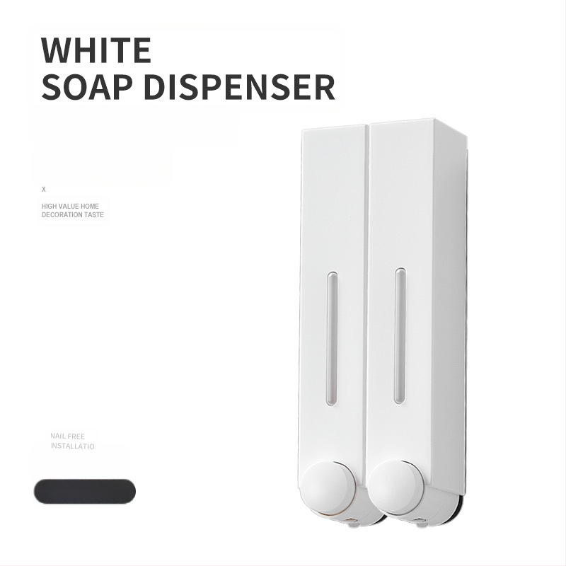 Стенно монтиран дозатор за сапун с ръчно натискане, ABS, инжекционно формован, модерен минималистичен дизайн.