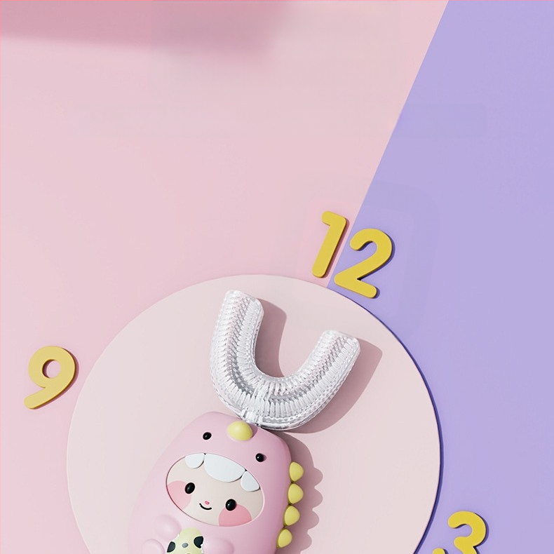 Електрическа четка за зъби с U-образна форма за деца, модел 6856, меки четина