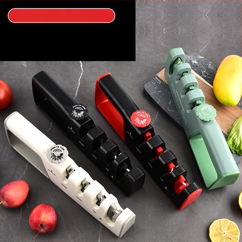 4-in-1 reguleeritav nuga teravustaja köögis, mitmematerjalist terituskivi: ABS, volframa teras, teemant, keraamika, kumm