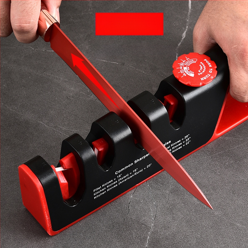 4-in-1 reguleeritav nuga teravustaja köögis, mitmematerjalist terituskivi: ABS, volframa teras, teemant, keraamika, kumm