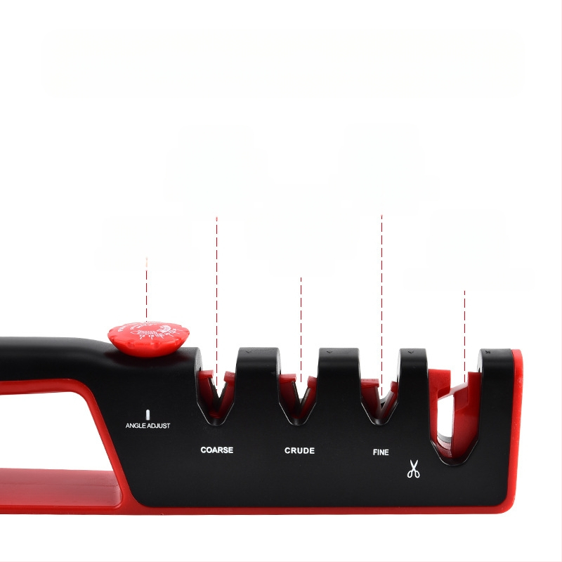 4-in-1 reguleeritav nuga teravustaja köögis, mitmematerjalist terituskivi: ABS, volframa teras, teemant, keraamika, kumm