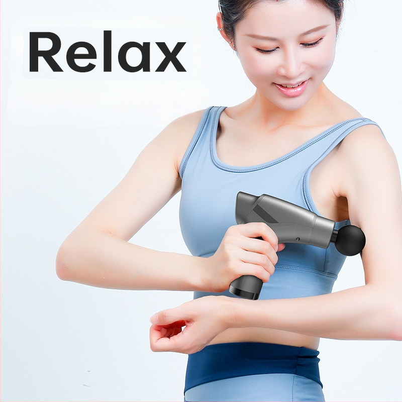 Mini fascijos masažinis įrankis su šepetėliu motoru; 4 masažinės galvutės; įmontuota baterija 1200–2000 mAh; LCD ekranas; 5+ greičio lygiai; itin tyliai (<36 dB)