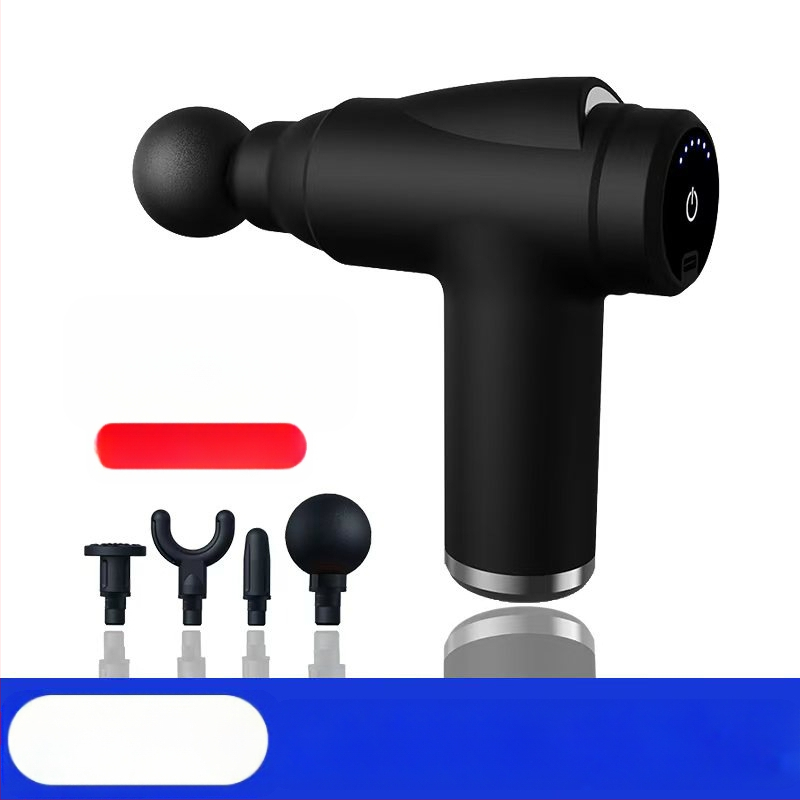 Mini fascijos masažinis įrankis su šepetėliu motoru; 4 masažinės galvutės; įmontuota baterija 1200–2000 mAh; LCD ekranas; 5+ greičio lygiai; itin tyliai (<36 dB)