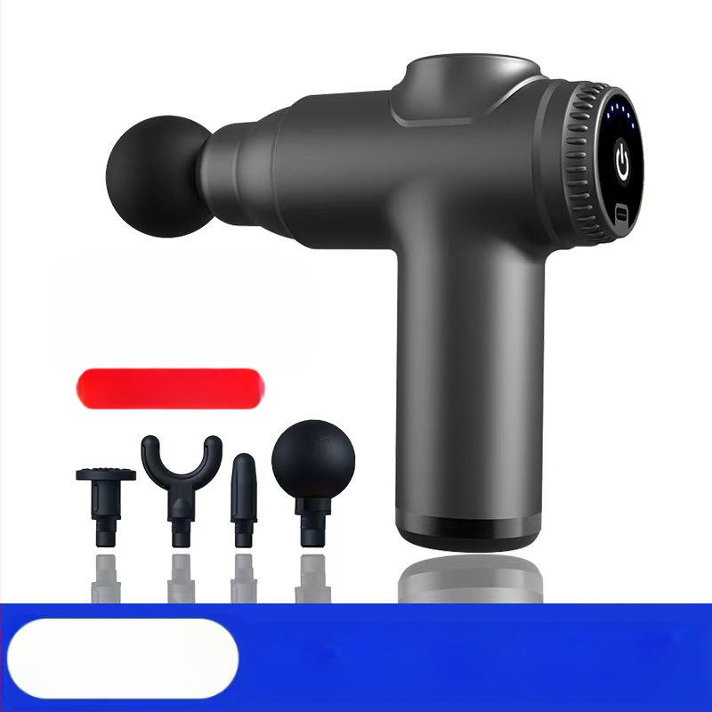 Mini fascijos masažinis įrankis su šepetėliu motoru; 4 masažinės galvutės; įmontuota baterija 1200–2000 mAh; LCD ekranas; 5+ greičio lygiai; itin tyliai (<36 dB)