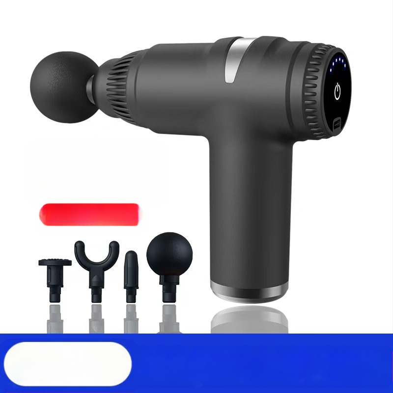 Mini fascijos masažinis įrankis su šepetėliu motoru; 4 masažinės galvutės; įmontuota baterija 1200–2000 mAh; LCD ekranas; 5+ greičio lygiai; itin tyliai (<36 dB)