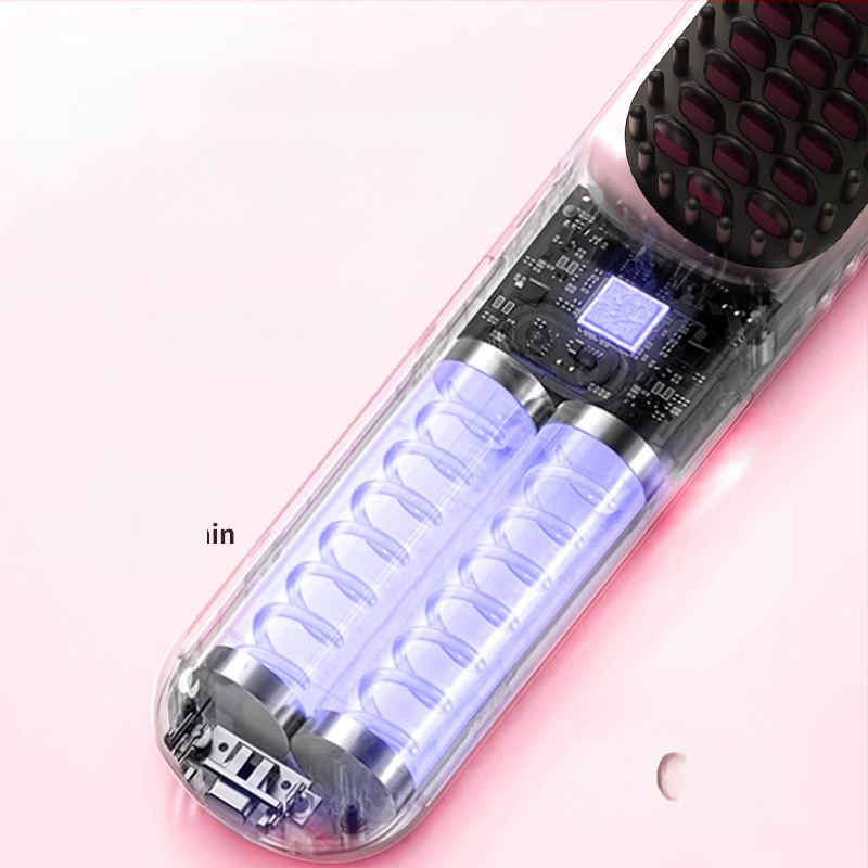 Bežični češanj za ravnanje i kovrčanje kose s negativnim ionima, keramička grijaća ploča 31 mm+, 4 razine kontrole temperature