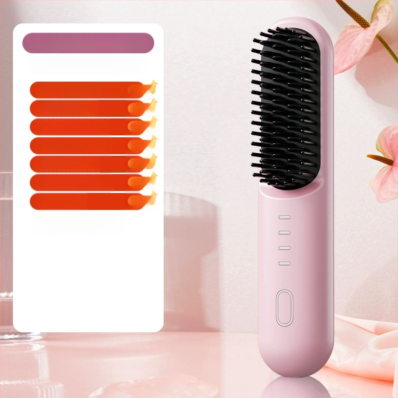 Bežični češanj za ravnanje i kovrčanje kose s negativnim ionima, keramička grijaća ploča 31 mm+, 4 razine kontrole temperature