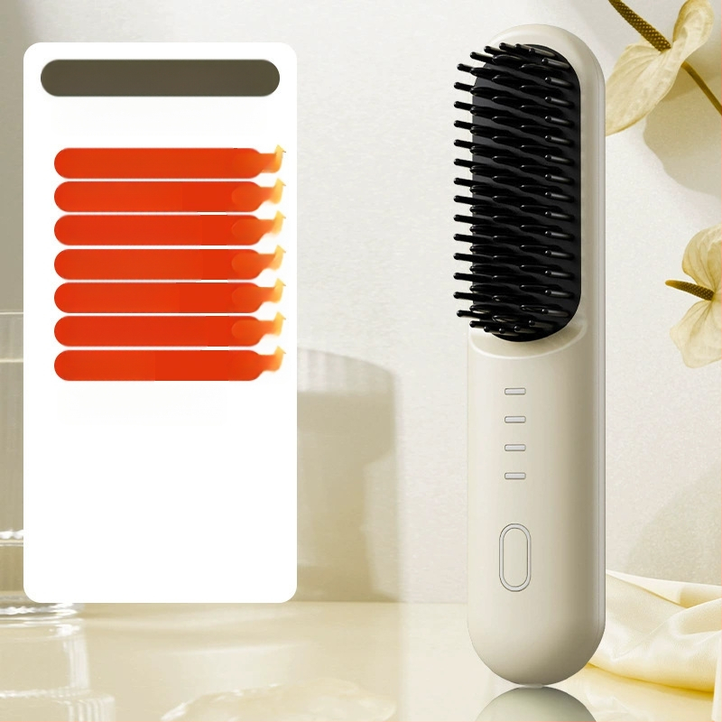 Bežični češanj za ravnanje i kovrčanje kose s negativnim ionima, keramička grijaća ploča 31 mm+, 4 razine kontrole temperature