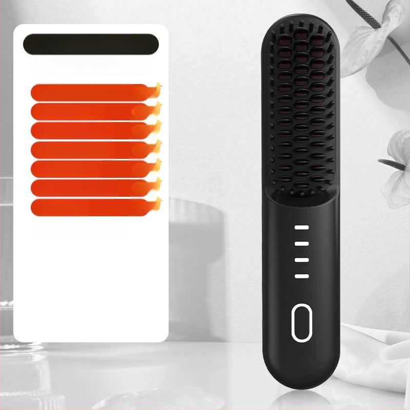 Bežični češanj za ravnanje i kovrčanje kose s negativnim ionima, keramička grijaća ploča 31 mm+, 4 razine kontrole temperature