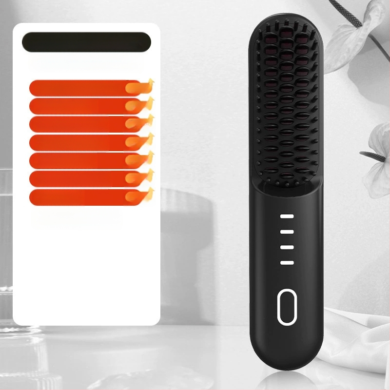 Bežični češanj za ravnanje i kovrčanje kose s negativnim ionima, keramička grijaća ploča 31 mm+, 4 razine kontrole temperature