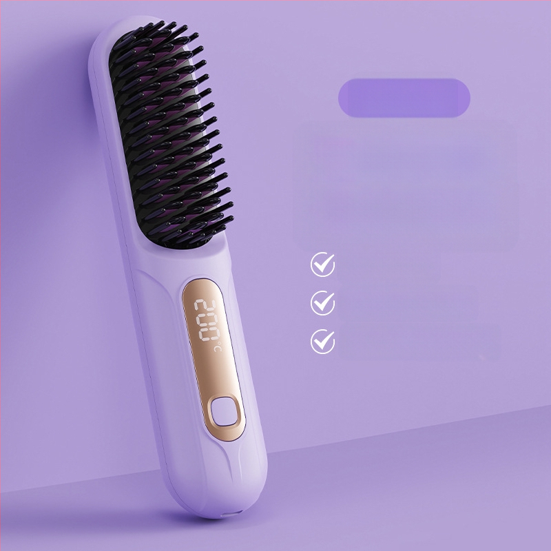Bežični češanj za ravnanje i kovrčanje kose s negativnim ionima, keramička grijaća ploča 31 mm+, 4 razine kontrole temperature