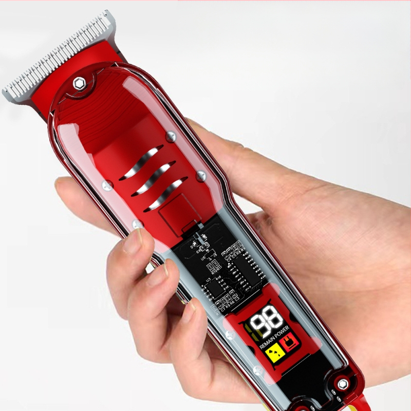 Clip profesional de tuns păr pentru salon — lamă din oțel inoxidabil, detașabilă și lavabilă; alimentare duală (încărcare/priză); motor cu perii; baterie încorporată 800–1000 mAh; zgomot redus 36–45 dB